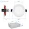 Luxrite 4 Inch LED Fire Rated Recessed Lights 5CCT Selectable 10W 800LM Dimmable 2 Hour Rated Baffle, 6PK LR23491-6PK - alternate 2